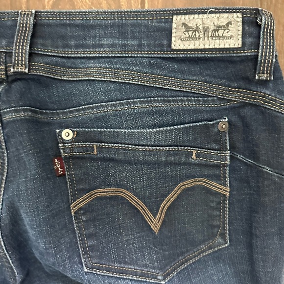 Levis‎ Womens Dark Wash Denim Jeans Straight Leg Classic Casual size 16W silver - Picture 5 of 6